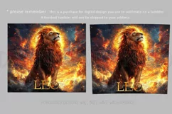 Leo Tumbler Wrap | Zodiac 20 oz PNG Design | Space d2 Product Image 2