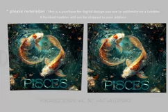 Pisces Tumbler Wrap | Zodiac 20 oz PNG Design | Space d2 Product Image 2
