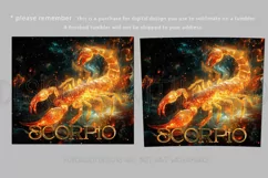 Scorpio Tumbler Wrap | Zodiac 20 oz PNG Design | Space d2 Product Image 2