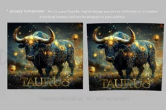 Taurus Tumbler Wrap | Zodiac 20 oz PNG Design | Space d2 Product Image 2