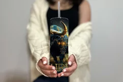 Taurus Tumbler Wrap | Zodiac 20 oz PNG Design | Space d2 Product Image 3