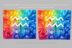 Aquarius Tumbler Wrap | Zodiac 20 oz PNG Design | Space d3 Product Image 2