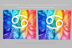 Cancer Tumbler Wrap | Zodiac 20 oz PNG Design | Space d3 Product Image 2