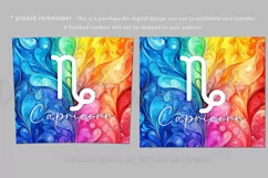Capricorn Tumbler Wrap | Zodiac 20 oz PNG Design | Space d3 Product Image 2