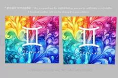 Gemini Tumbler Wrap | Zodiac 20 oz PNG Design | Space d3 Product Image 2