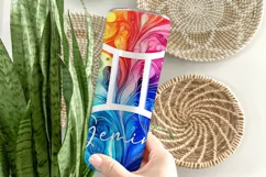 Gemini Tumbler Wrap | Zodiac 20 oz PNG Design | Space d3 Product Image 3