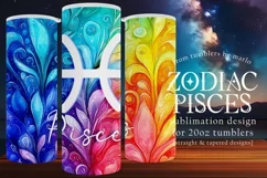 Pisces Tumbler Wrap | Zodiac 20 oz PNG Design | Space d3 Product Image 1