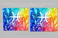 Pisces Tumbler Wrap | Zodiac 20 oz PNG Design | Space d3 Product Image 2