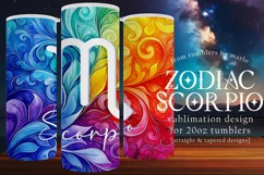 Scorpio Tumbler Wrap | Zodiac 20 oz PNG Design | Space d3 Product Image 1