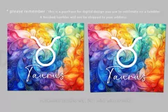 Taurus Tumbler Wrap | Zodiac 20 oz PNG Design | Space d3 Product Image 2