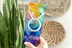 Taurus Tumbler Wrap | Zodiac 20 oz PNG Design | Space d3 Product Image 3