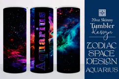 Zodiac Tumbler Wrap, Astrology Tumbler Wrap, Space Aquarius Product Image 1