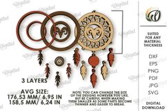 Zodiac Signs Dream Catcher Bundle Laser Cut. Wall Decor SVG Product Image 3