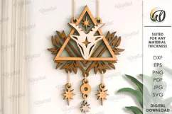 Zodiac Sign Dream Catcher Laser Cut. Capricorn SVG Product Image 1