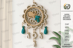 Zodiac Sign Dream Catcher Laser Cut. Aquarius SVG Product Image 1