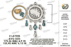 Zodiac Sign Dream Catcher Laser Cut. Aquarius SVG Product Image 2