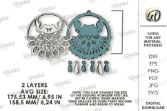 Zodiac Sign Dream Catcher Laser Cut. Cancer SVG Product Image 2