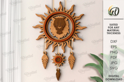 Zodiac Sign Dream Catcher Laser Cut. Leo SVG Product Image 1