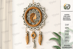 Zodiac Sign Dream Catcher Laser Cut. Virgo SVG Product Image 1