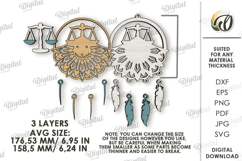 Zodiac Sign Dream Catcher Laser Cut. Libra SVG Product Image 2