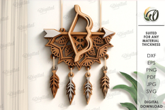Zodiac Sign Dream Catcher Laser Cut. Sagittarius SVG Product Image 1