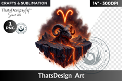 Aries Zodiac sign Clipart, Astrology PNG, horoscope island Product Image 1