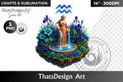 Aquarius Zodiac sign Clipart, Astrology PNG, horoscope Product Image 1