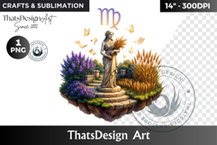 Virgo Zodiac sign Clipart, Astrology PNG, horoscope island Product Image 1