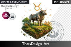 Taurus Zodiac sign Clipart, Astrology PNG, horoscope island Product Image 1