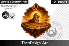 Leo Zodiac sign Clipart, Astrology PNG, horoscope island Product Image 1