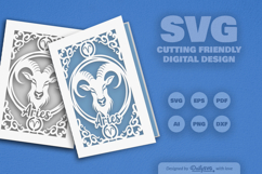 Zodiac Greeting Card SVG Aries Product Image 2