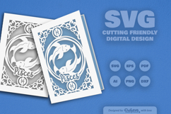 Zodiac Greeting Card SVG Pisces Product Image 2