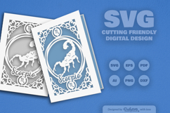 Zodiac Greeting Card SVG Scorpio Product Image 2