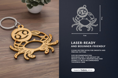 Cancer Zodiac Sign Keychain SVG Product Image 3