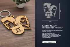 Gemini Zodiac Sign Keychain SVG Product Image 3