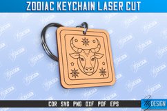 Taurus Keychain Laser Cut | Astrology Design | Zodiac Sign Product Image 1