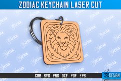 Leo Keychain Laser Cut | Astrology Design | Zodiac Sign Product Image 1