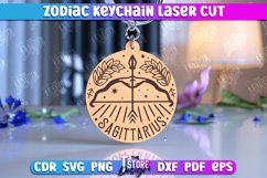 Sagittarius Keychain Laser Cut | Astrology Sign Design | CNC Product Image 1