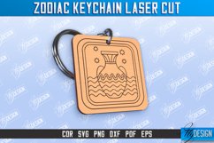 Aquarius Keychain Laser Cut | Astrology Design | Zodiac Sign Product Image 1