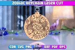 Pisces Keychain Laser Cut | Astrology Design | Zodiac Sign Product Image 1