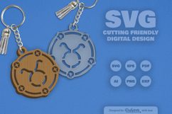 Taurus Zodiac Keychain Laser Cut SVG Product Image 1