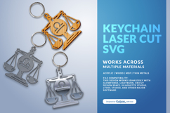 Libra Zodiac Sign Keychain SVG Product Image 1
