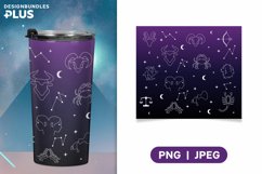 12 Zodiac Dark Purple Gradient Sublimation for 20 oz Tumbler Product Image 1