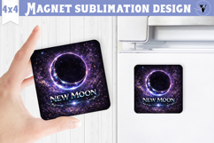 New Moon Square Magnet | Moon Phase Design Product Image 1