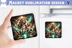Virgo Square Magnet | Galactic Metallic Zodiac Product Image 1