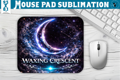 Waxing Crescent Moon Mouse Pad | Moon Phase Design Product Image 1