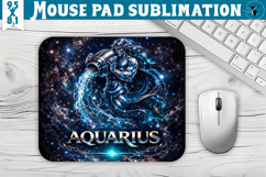 Aquarius Mouse Pad | Galactic Metallic Zodiac Product Image 1