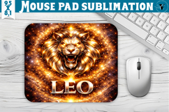 Leo Mouse Pad | Galactic Metallic Zodiac Product Image 1