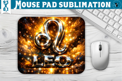 Leo Mouse Pad | Galactic Metallic Zodiac Product Image 1