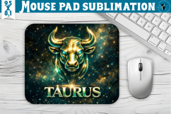 Taurus Mouse Pad | Galactic Metallic Zodiac Product Image 1